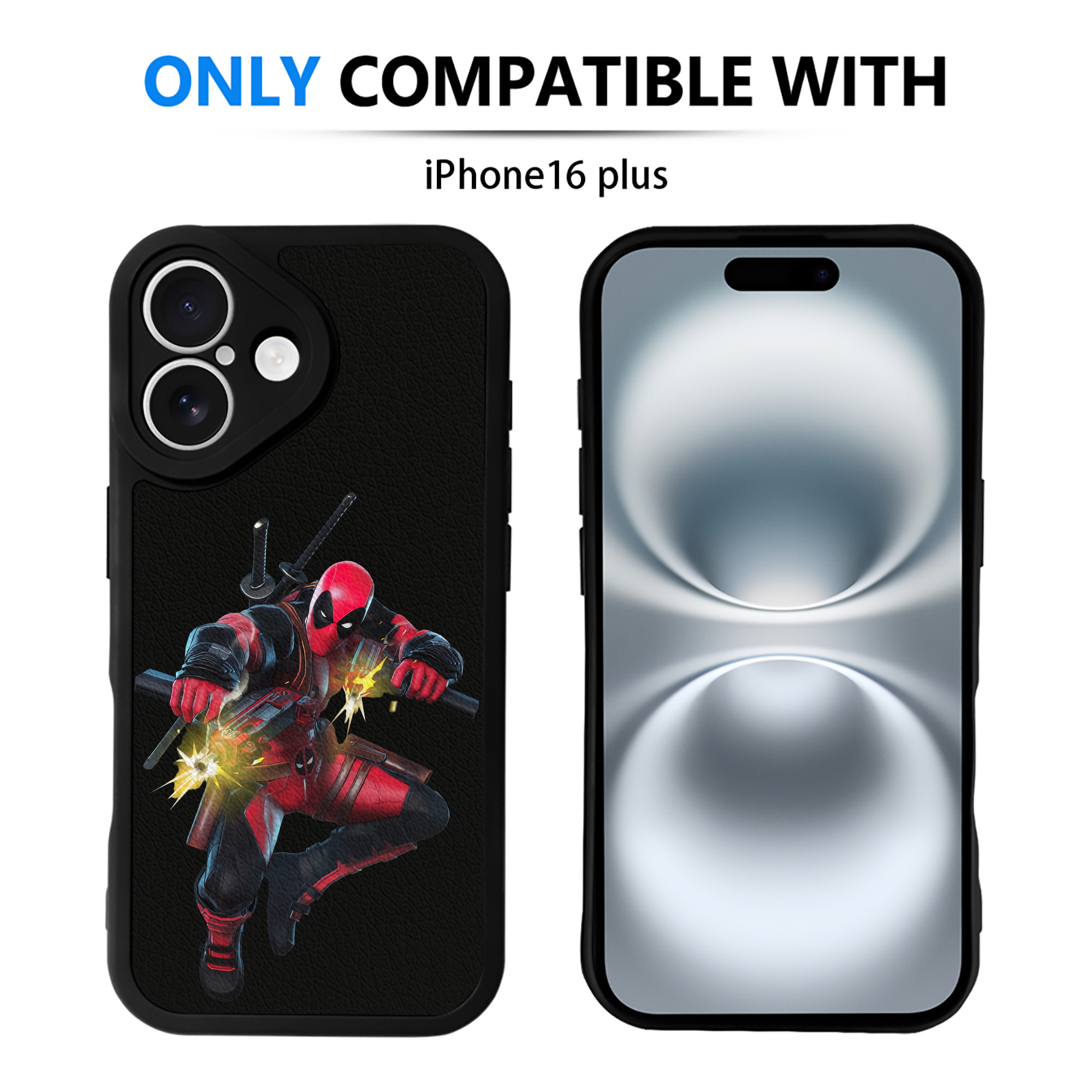 （画像用） Deadpool デッドプール 【iPhone 16シリーズ対応】シリコンスマホケース（レザー調） 材質：シリコン